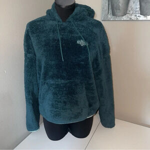 Nike Women's NSW Plush Fleece Hoodie Size Medium Atomic Teal/Enamel Green
